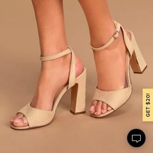 Lulus Natural Suede High Heel Sandals Size 6.5